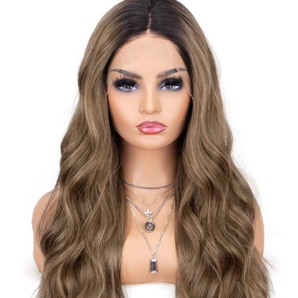 ?  MERA 22” BROWN OMBRÉ BODY WAVE LACE FRONT WIG main image 6